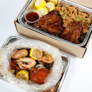 Surf & Turf (Set 2) - Famous Seafood Boil and Kansas BBQ Ribs